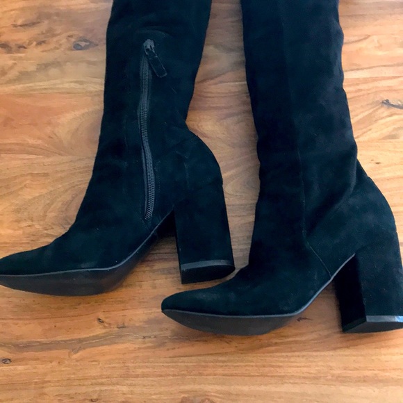 Host Pick ❤️ Cole Haan Black Suede Over the Knee Boots Size 7 - Picture 2 of 16